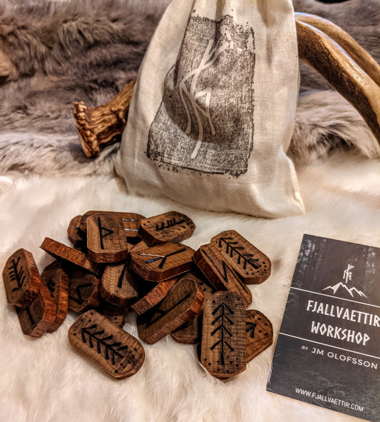 Poplar Wood Rune Set | Elder Futhark Runes | Handmade Tree Design