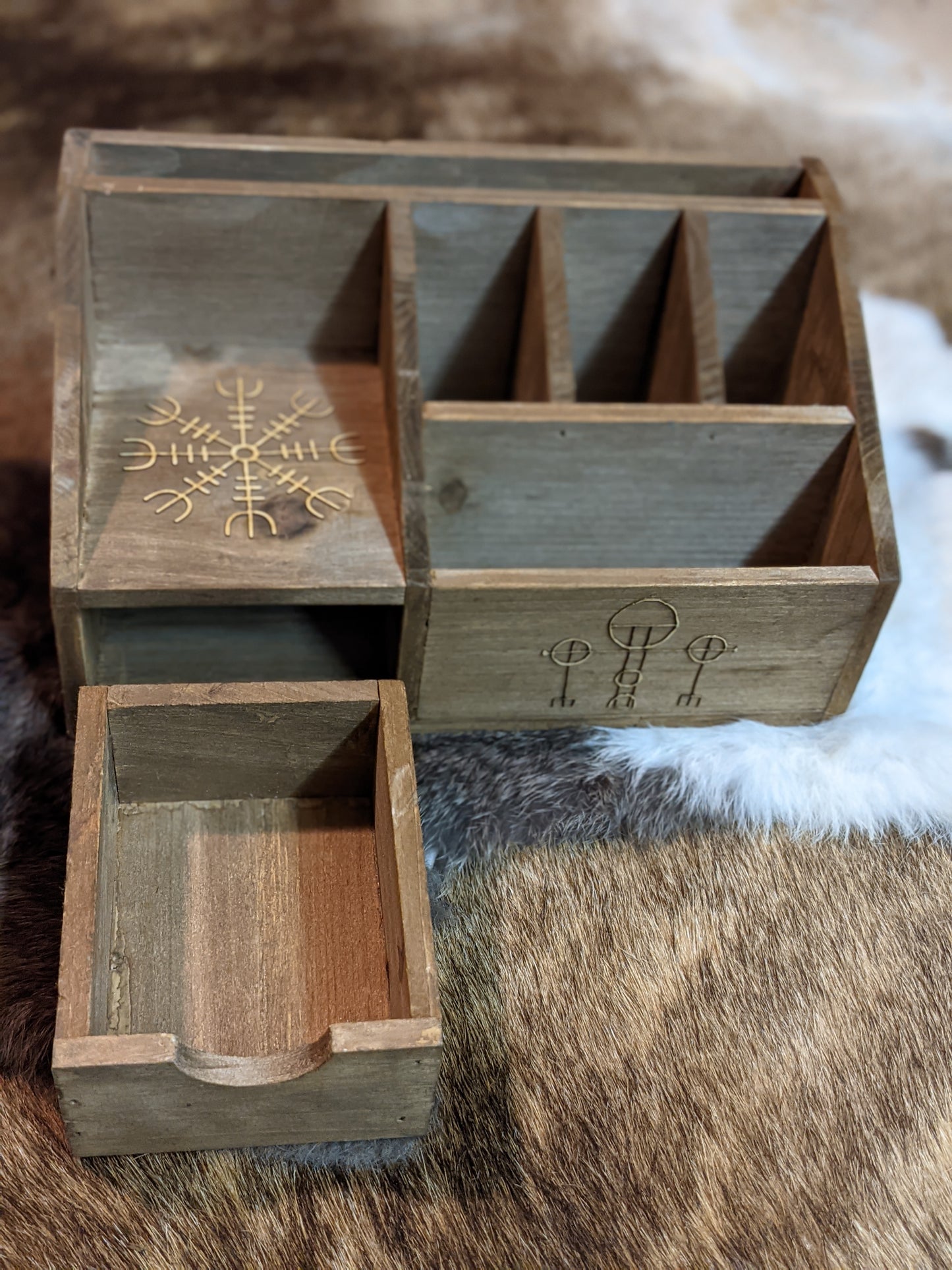 Power & Protection Norse Pagan Altar Box Asatru Storage Witch Supply Organizer Icelandic Stave Helm of Awe