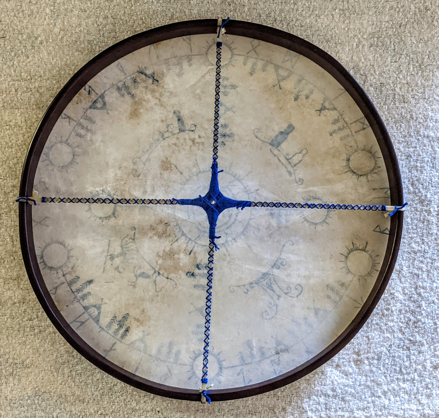 Óðinns Draumur / Óðinns Dream Big 30" Goat Hide Shaman Drum Hand Painted Norse Pagan Heathen Asatru