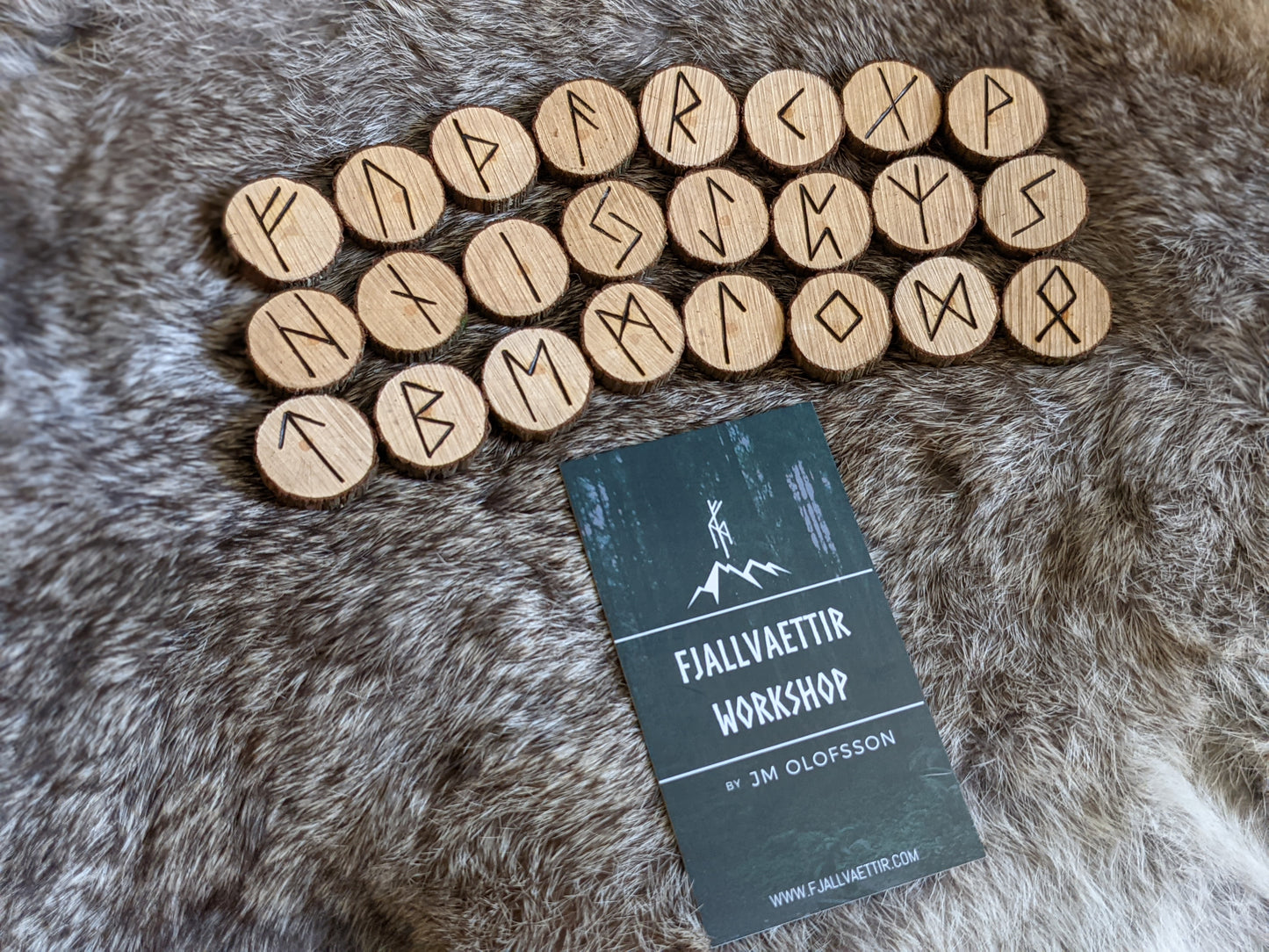 Mountain Laurel Evergreen Wood Rune Set Unique Elder Futhark Runes