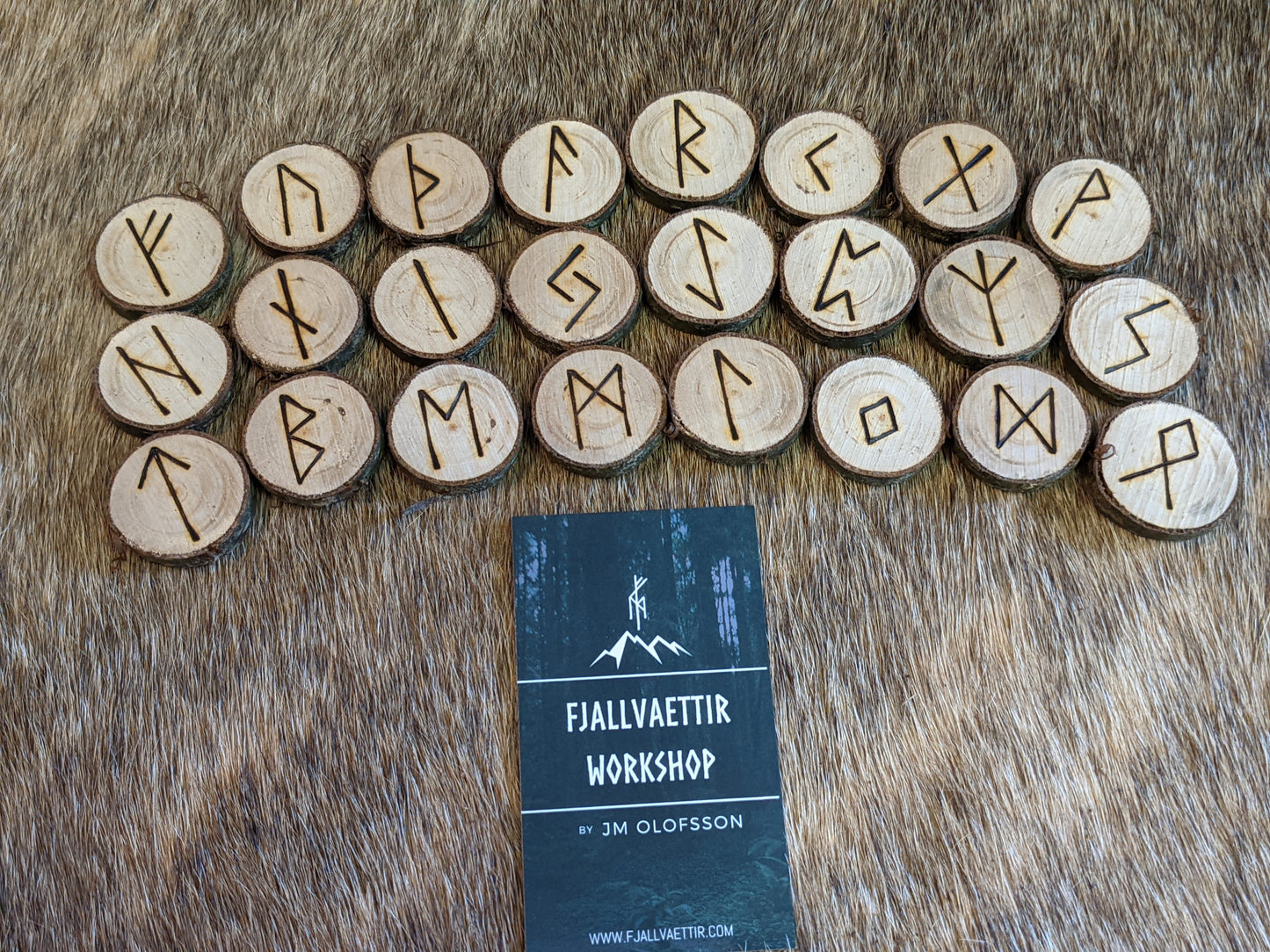Black Rum Cherry Wood Rune Set Elder Futhark Viking Norse Runes Fruit Tree