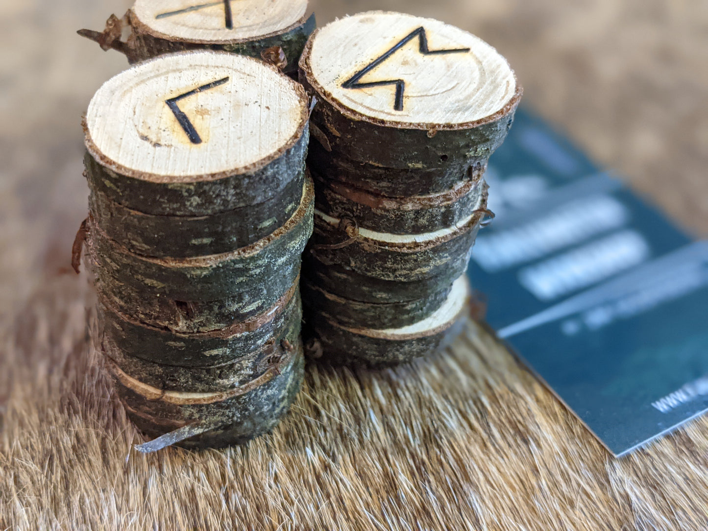 Black Rum Cherry Wood Rune Set Elder Futhark Viking Norse Runes Fruit Tree