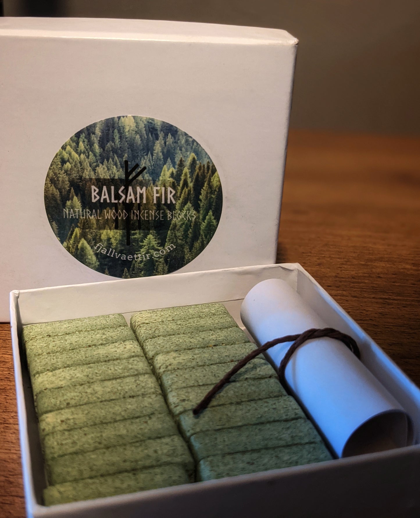 Fir Wood Natural Block Incense with Slate Holder | Natural Balsam Wood Incense | Incense Gift Box | Norse Pagan | Mountain Shaman