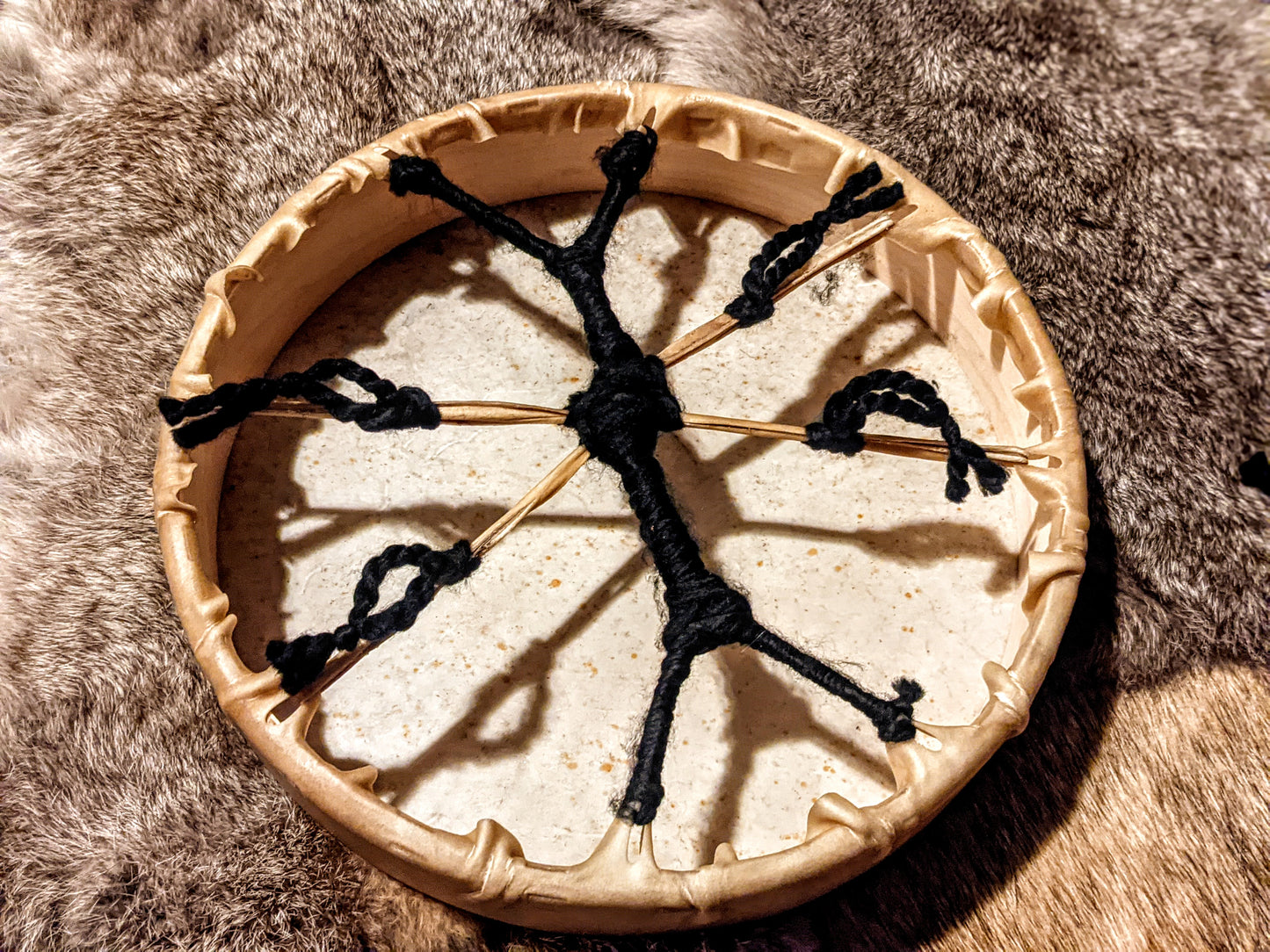 10" Hand Painted Deer Hide Drum With Beater | Shamanic Journey | Norse Pagan | Shaman Drum