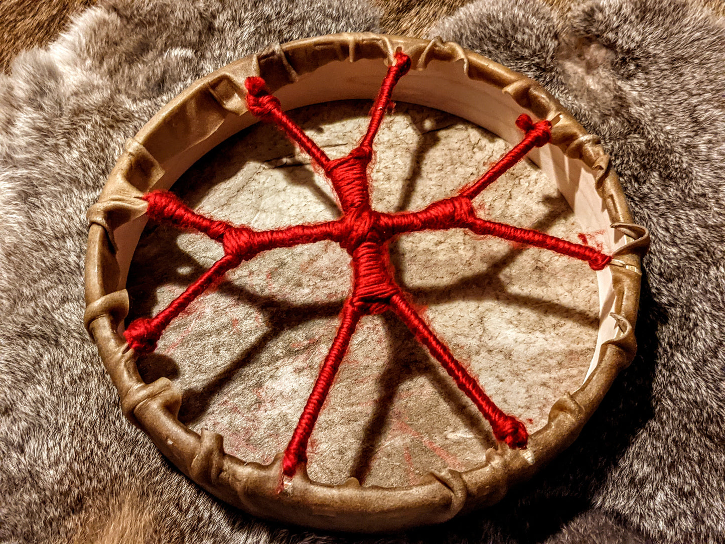 Elk Hide "Orkastafir" 10" Hand Painted Shaman Drum | Original Galdrastafir | Strength Power Protection