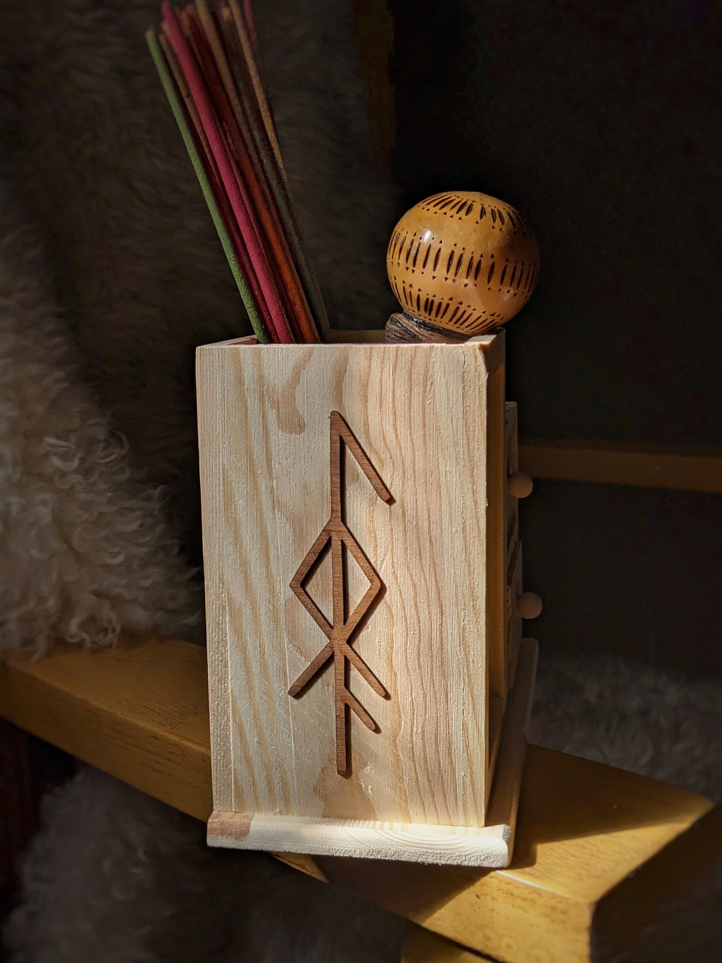 Norse Pagan Ancestor God Goddess Offering Photo Altar Box Asatru