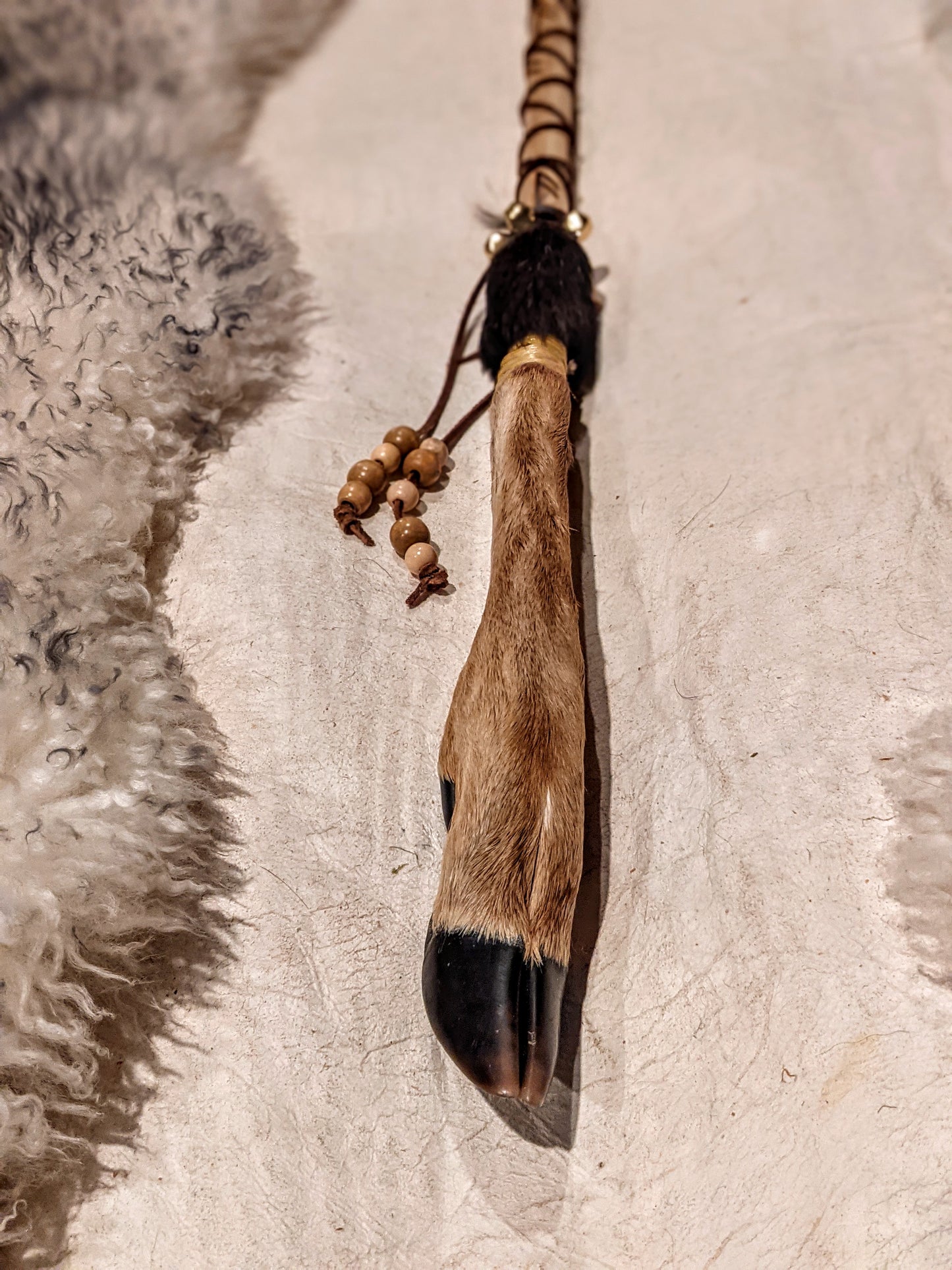 Hægrifótr Deer Antler Deer Leg Hoof Rune Shaman Staff Talking Stick Ceremonial Norse Pagan Staff
