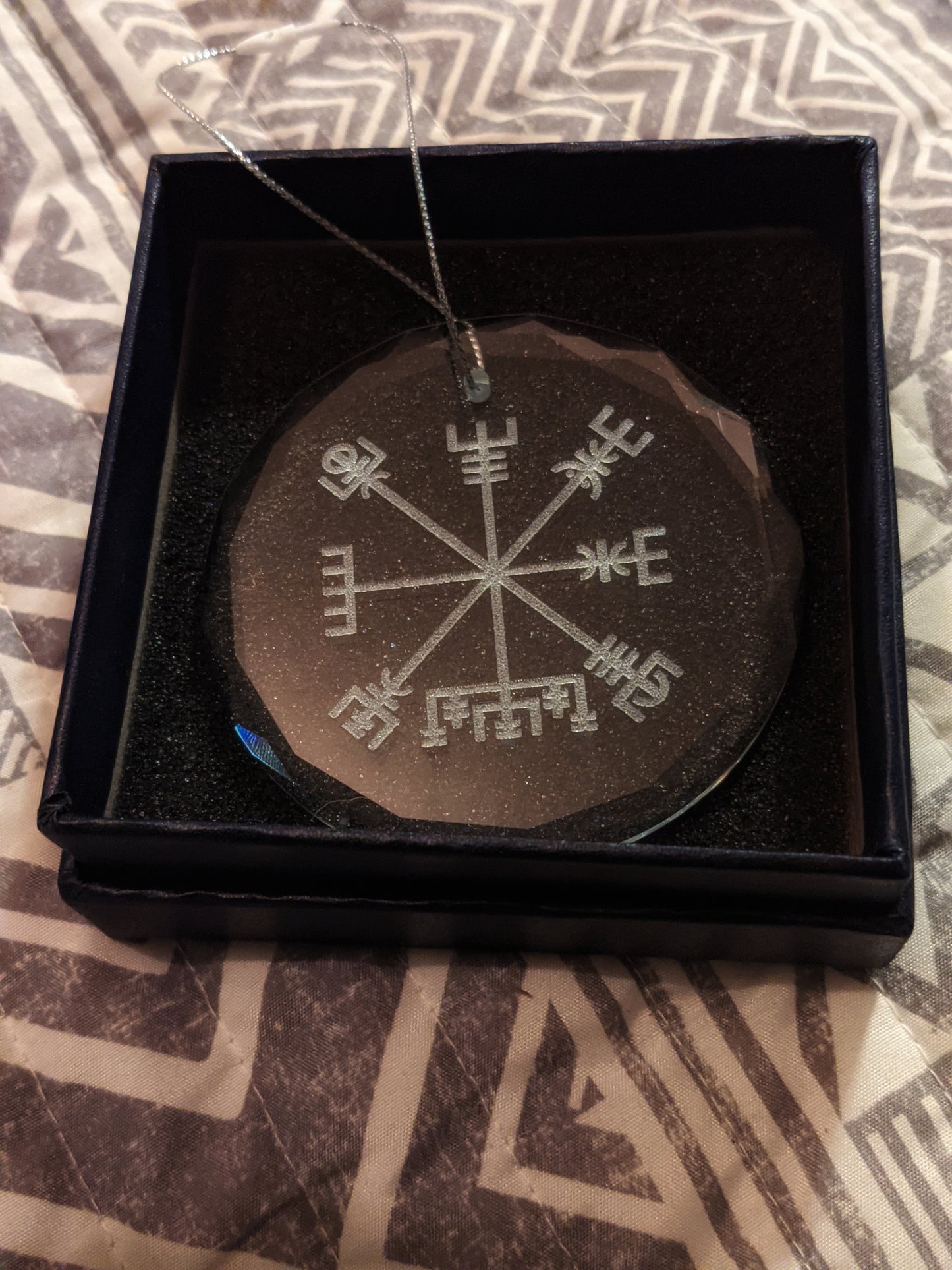 Faceted Crystal Vegvisir Ornament | Yule Ornament | Pagan Christmas | Pagan Gift | Asatru Gift