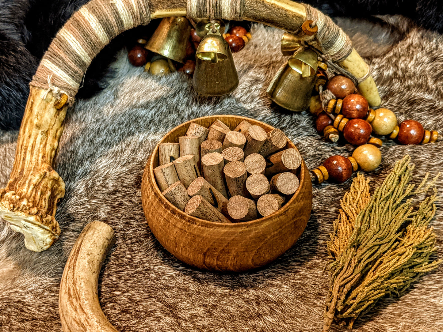 Walnut Rune Sticks in Hand Turned Alder Box Elder Futhark Runes