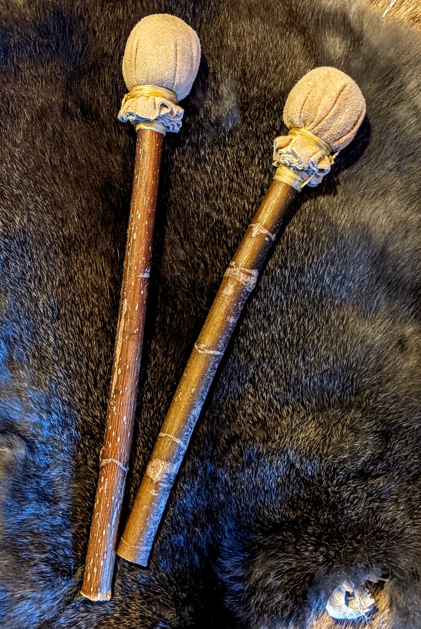 Water Song | Shaman Song Double Sided Goat Hide 38" Drum with Beads For Rain/Wave/Storm Effect