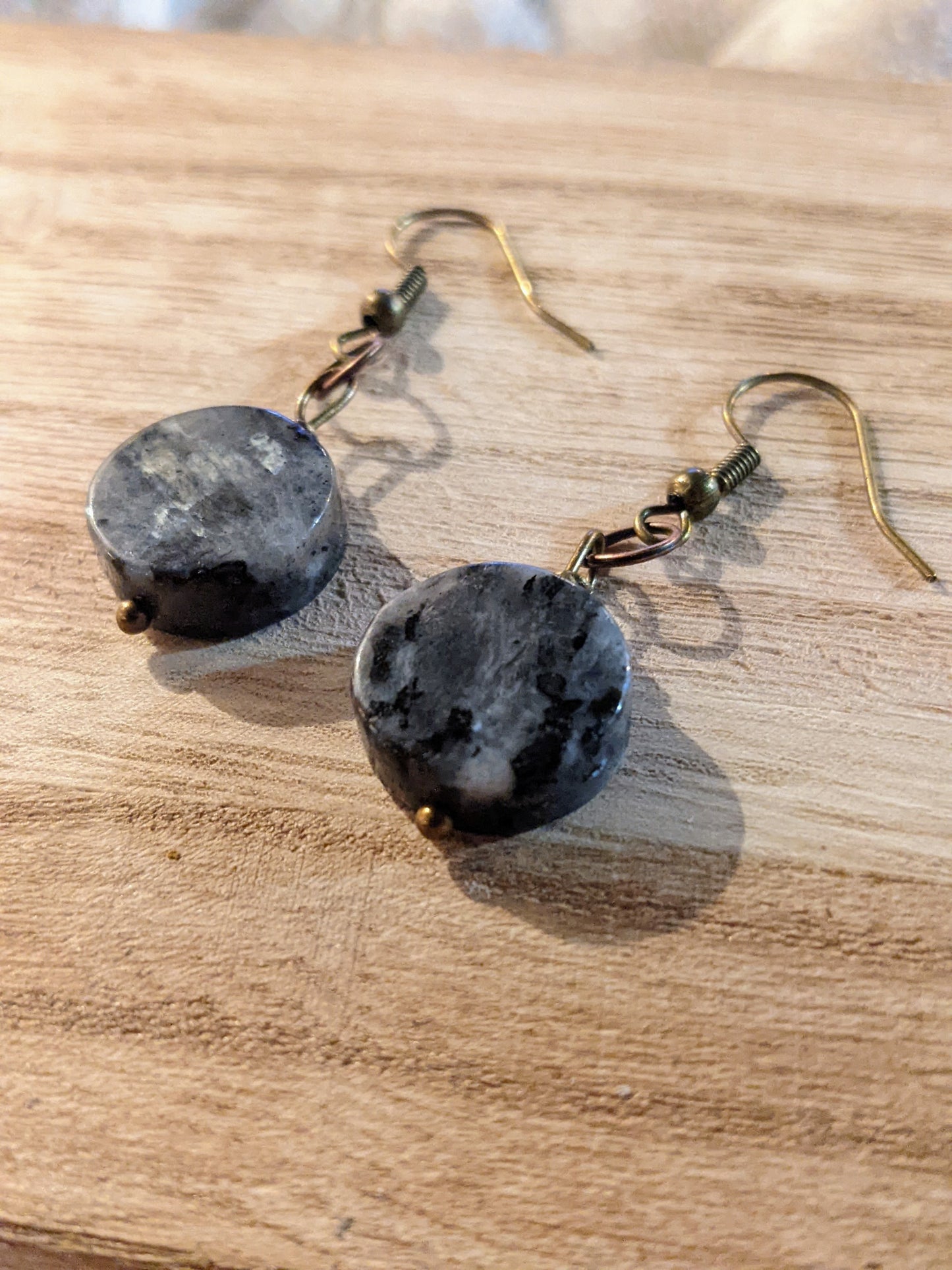 Larvikite (Mined in Larvik, Norway) Earrings & Necklace Set | Norwegian Labradorite