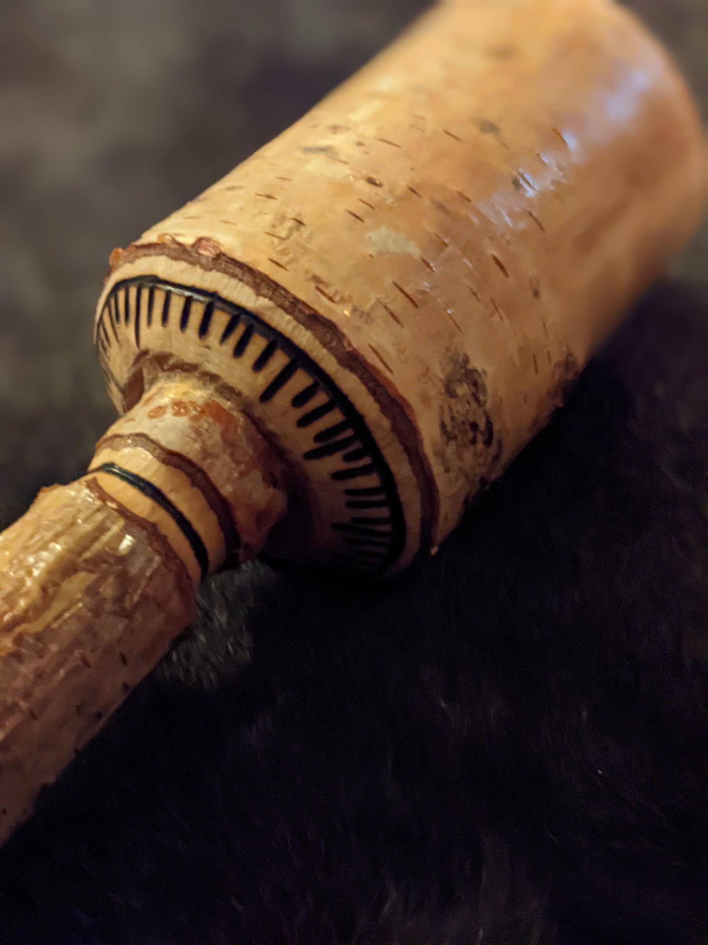 Morning Sun Hollowed Birch Branch Rattle | Sunwheel Art | Primitive Norse Pagan Art
