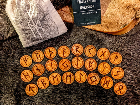Genuine Bear Hide Elder Futhark Runes | Bear Skin Runes | Berserker Runes