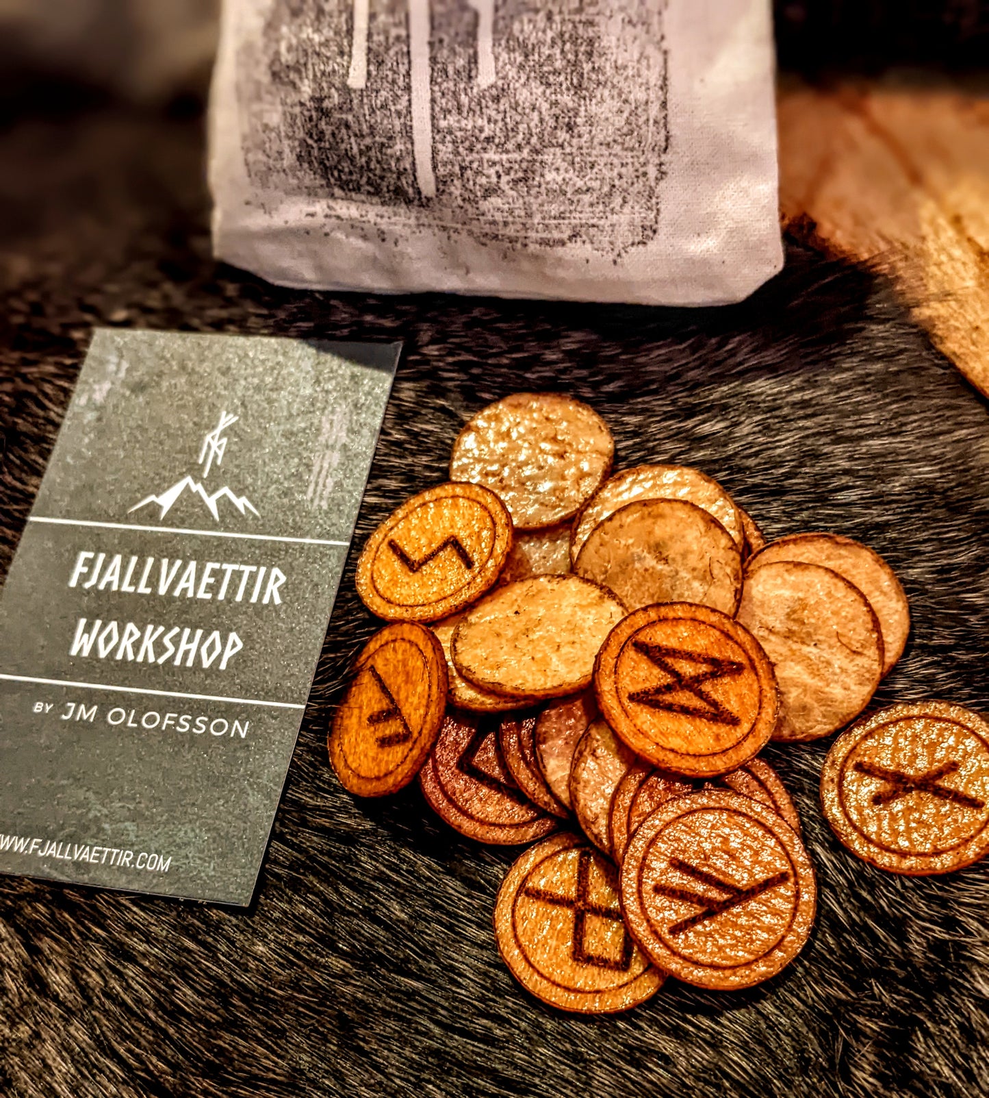 Genuine Bear Hide Elder Futhark Runes | Bear Skin Runes | Berserker Runes