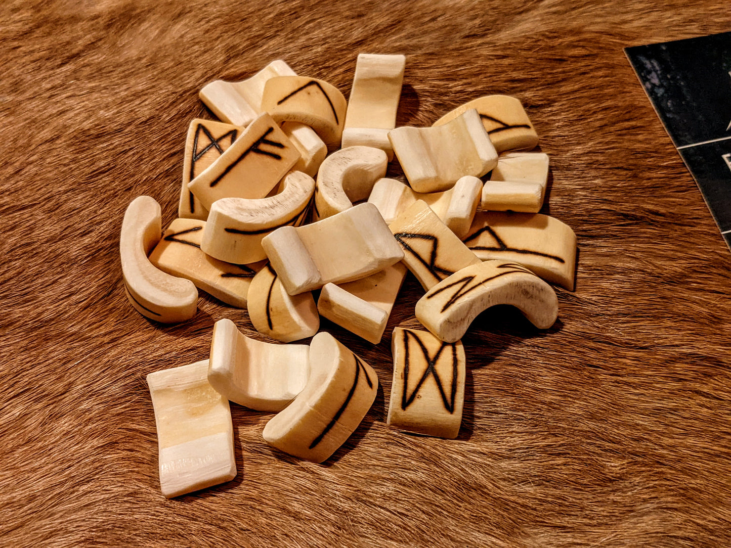 Elk Bone Runes | 24 Hand Cut & Burned Elder Futhark Runes