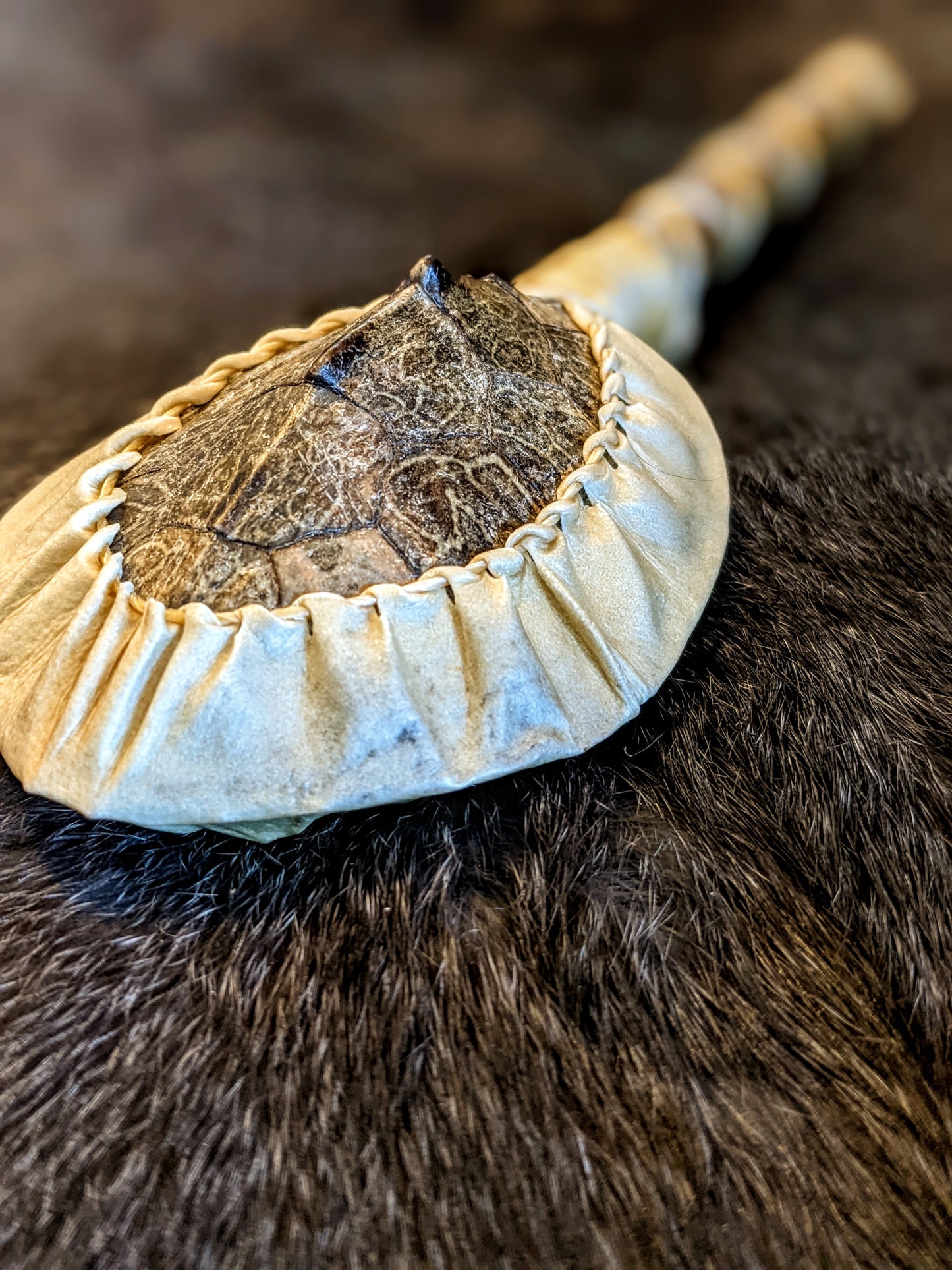 Turtle Shell + Sinew + Alder Branch Shaman Rattle