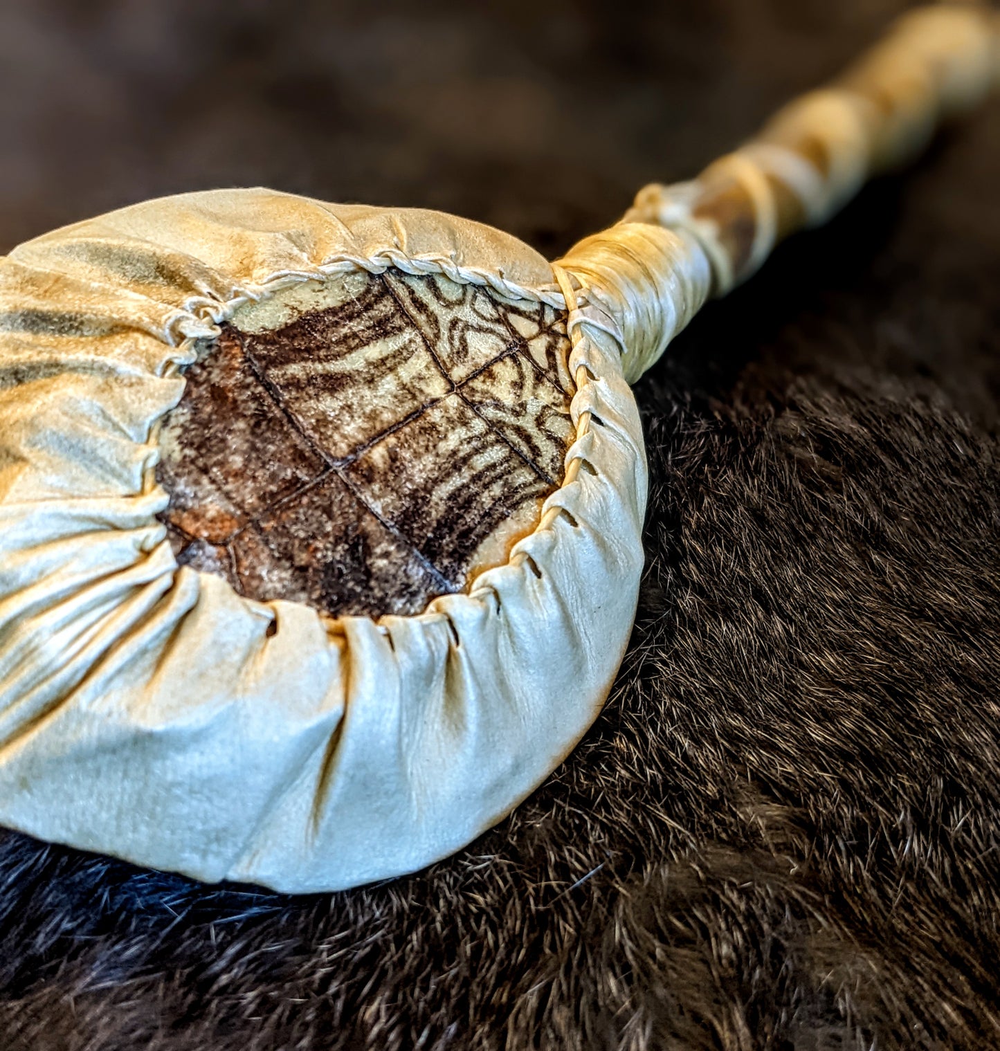Turtle Shell + Sinew + Alder Branch Shaman Rattle