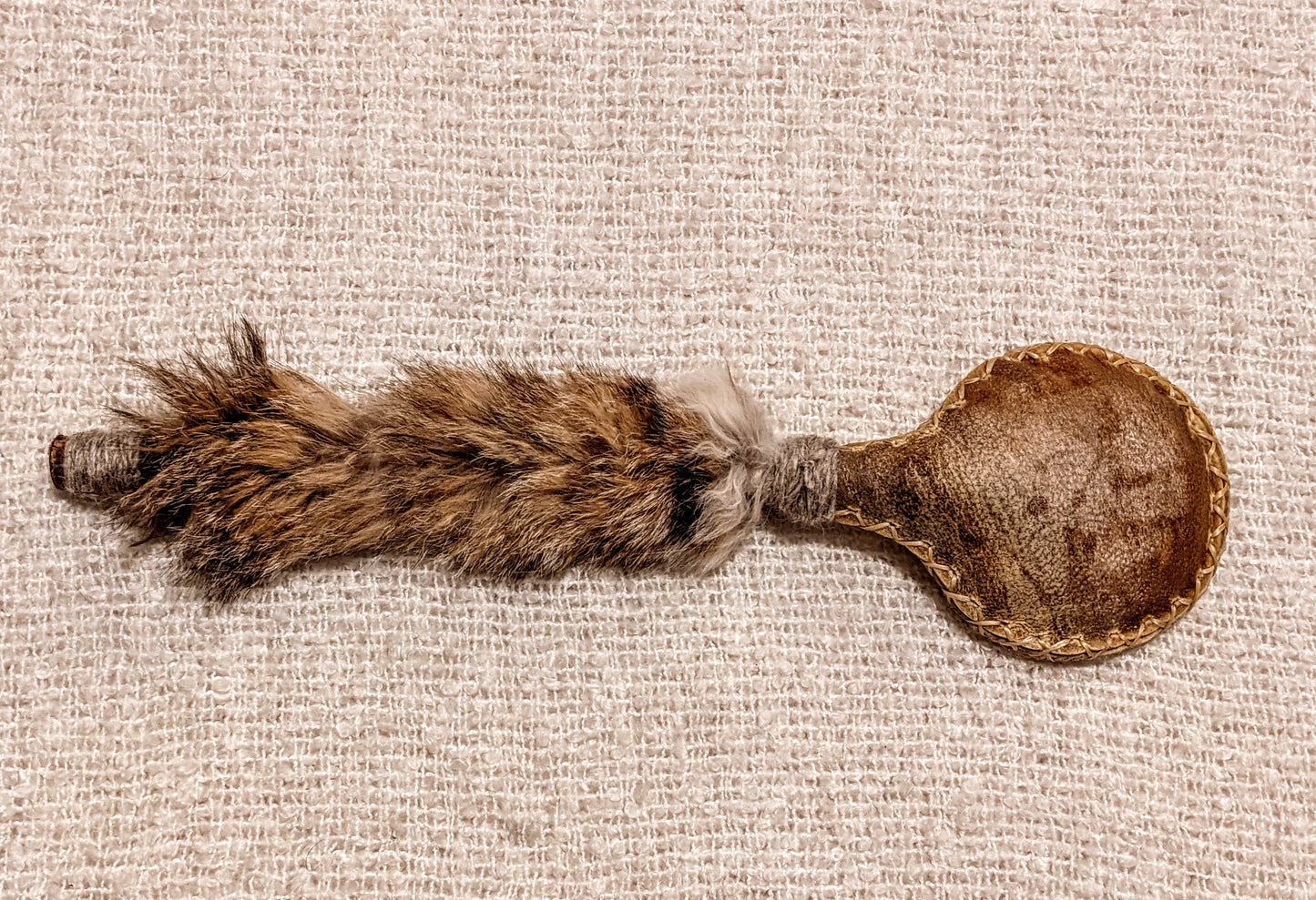 Bear Hide & Bobcat Fur Shaman Rattle | Hand Sewn | Rich Loud Sound