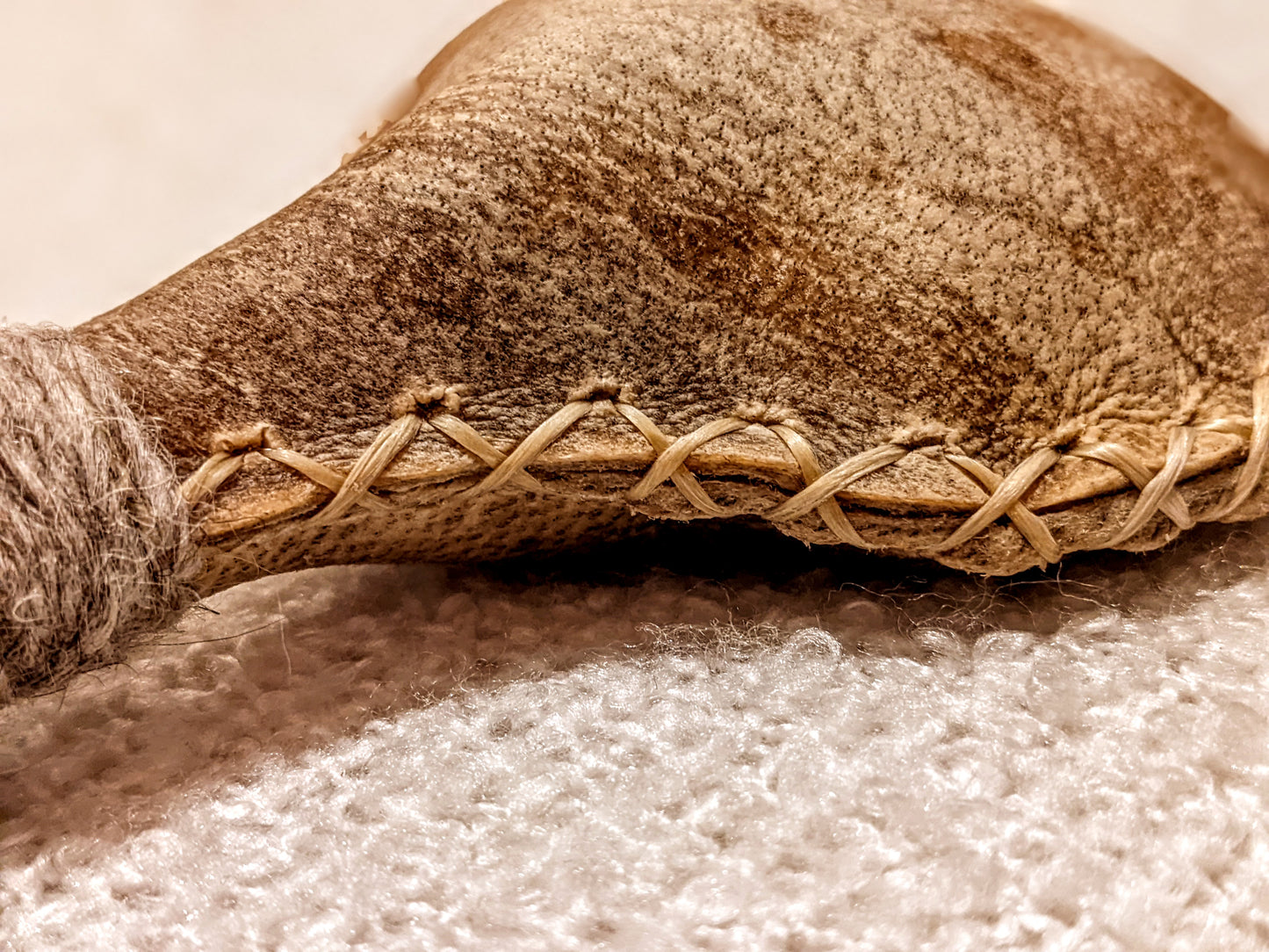 Bear Hide & Bobcat Fur Shaman Rattle | Hand Sewn | Rich Loud Sound