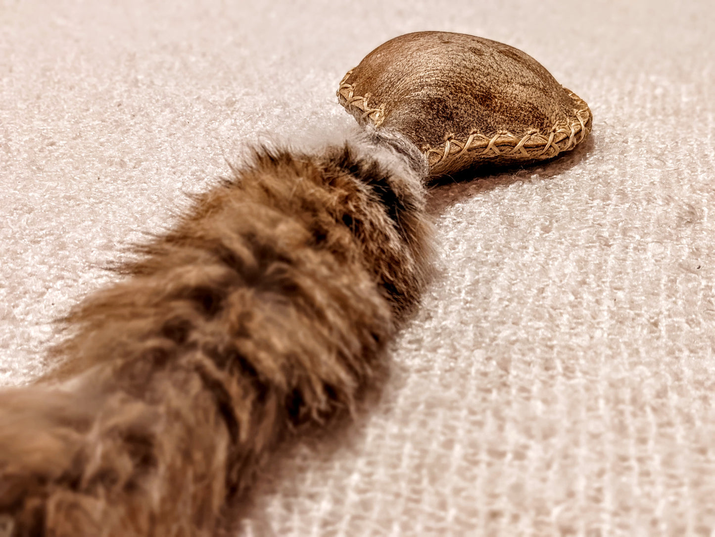 Bear Hide & Bobcat Fur Shaman Rattle | Hand Sewn | Rich Loud Sound
