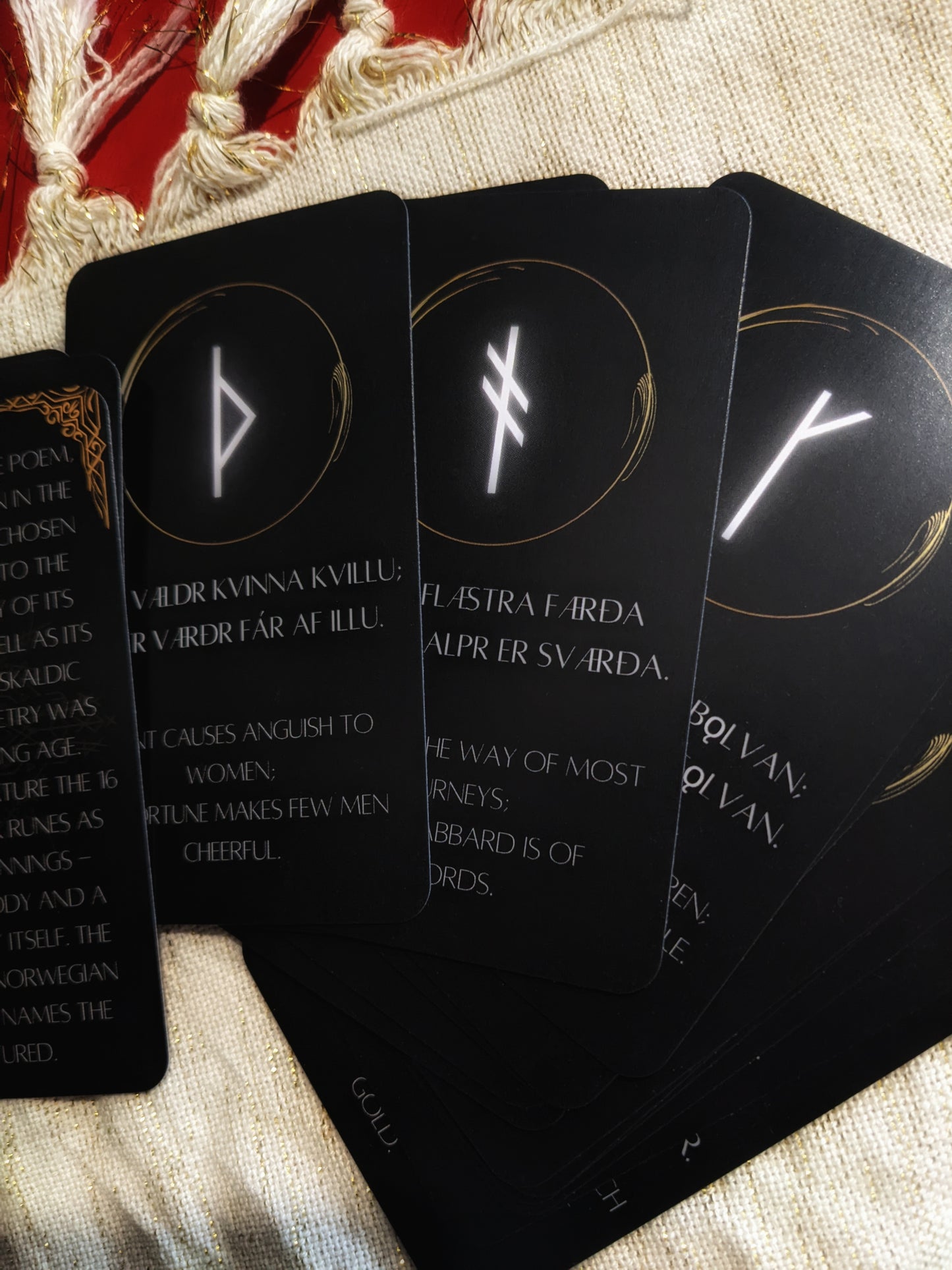 Runar Kvaedi - The Norwegian Rune Poem Cards - Younger Futhark Rune Poetry