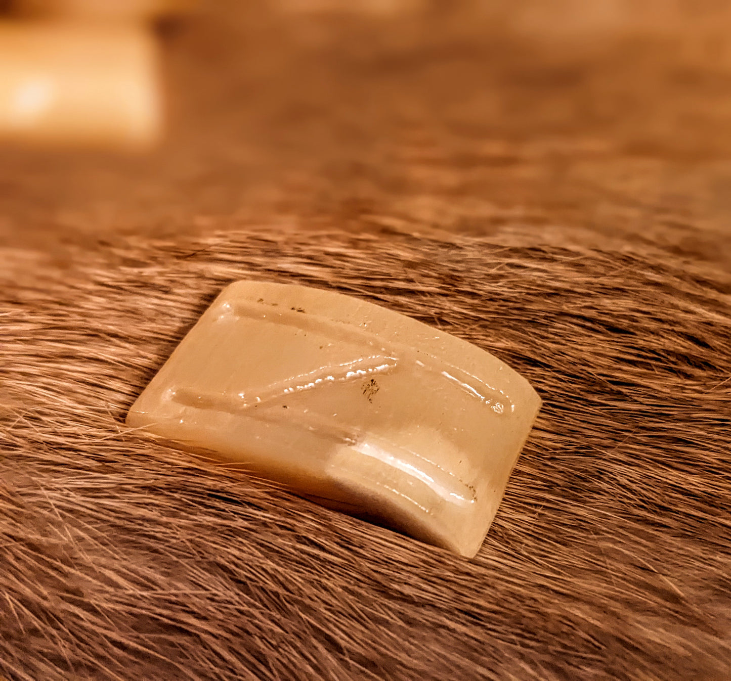 Engraved Elder Futhark Elk Bone Rune Set of 24 With Bison Leather Bag