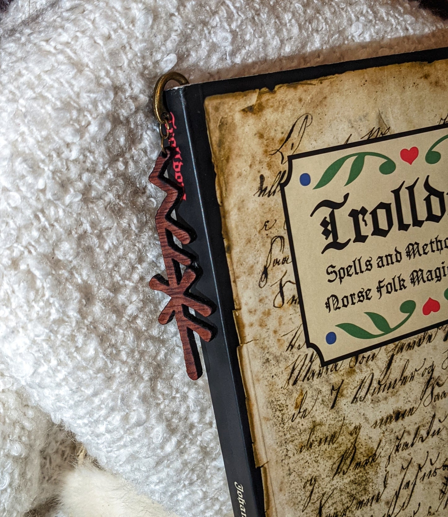 Saga Bindrune Mahogany & Metal Bookmark | Norse Pagan | Bookworm Gift