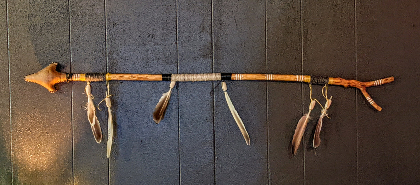 Bear Hide Arrow-Head Ceremonial/Ritual Rattle | Pagan Shaman Functional Art
