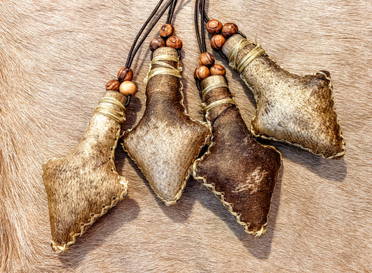 Arrowhead Gungnir Bear Hide Rattle Necklace