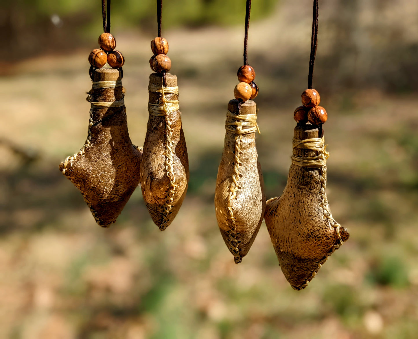 Arrowhead Gungnir Bear Hide Rattle Necklace