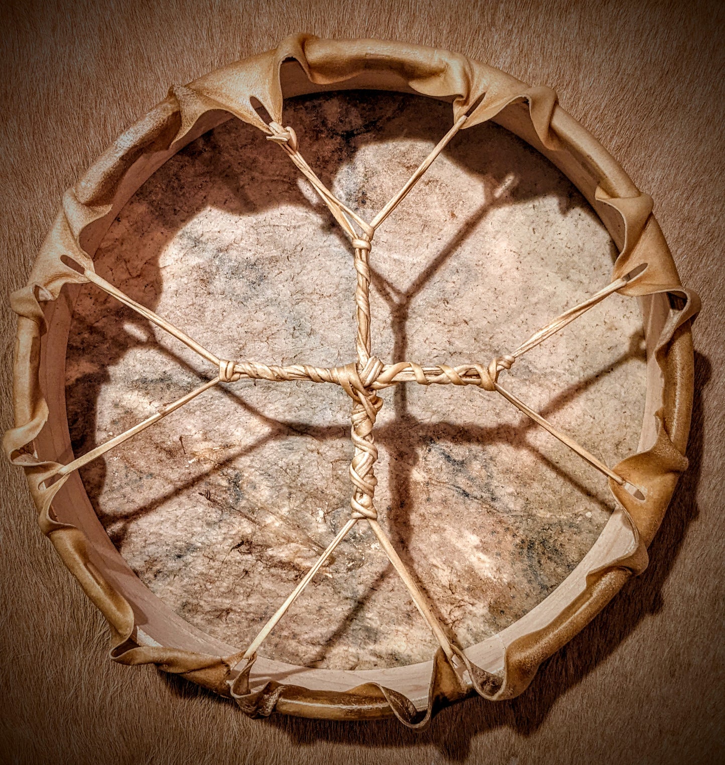 10" Deer Hide Drum | Icelandic Magic Stave "Against All Magic"