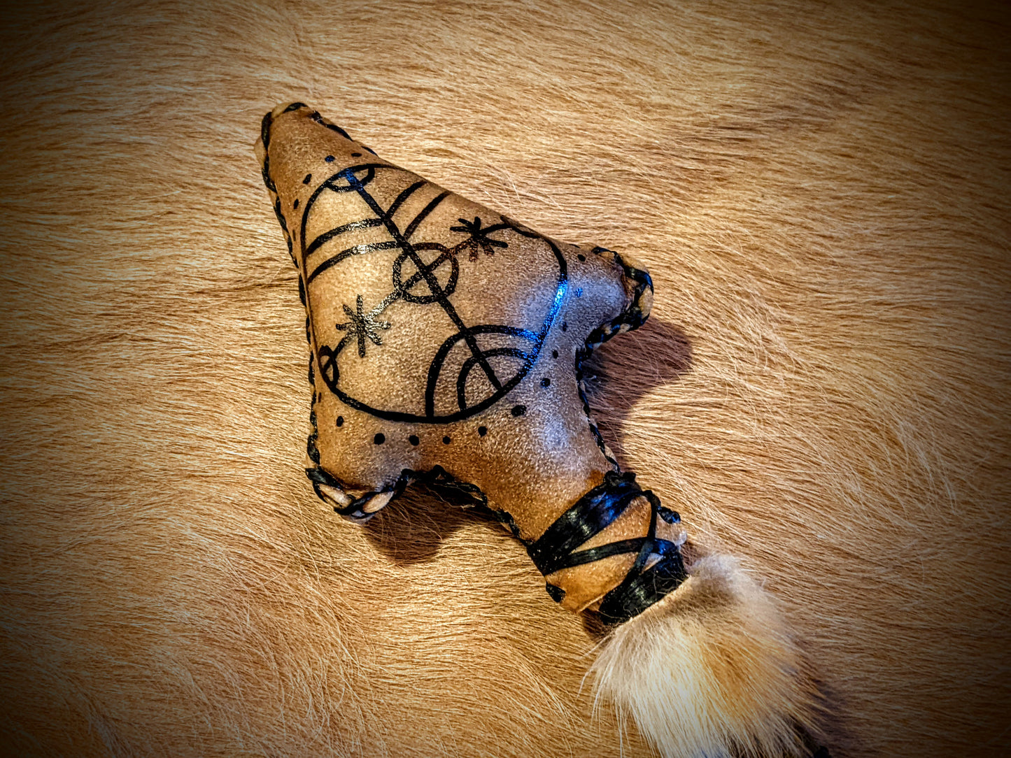 Icelandic Magic Stave Rotakross | Elk Hide Shaman Rattle