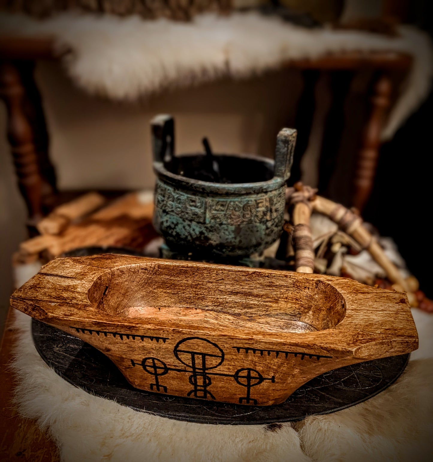 Hlautboli Rosahringur Minni Offering Bowl