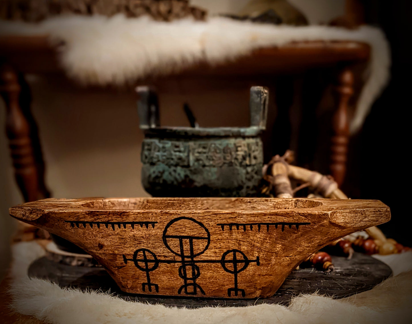 Hlautboli Rosahringur Minni Offering Bowl