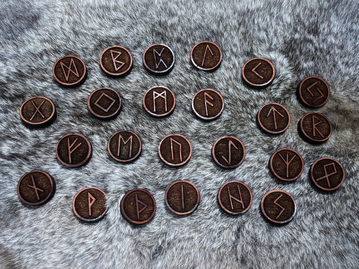 Elder Futhark Rune Set For Blind or Visually Impaired | Raised Rune Set | 24 Tactile Cedar Runes