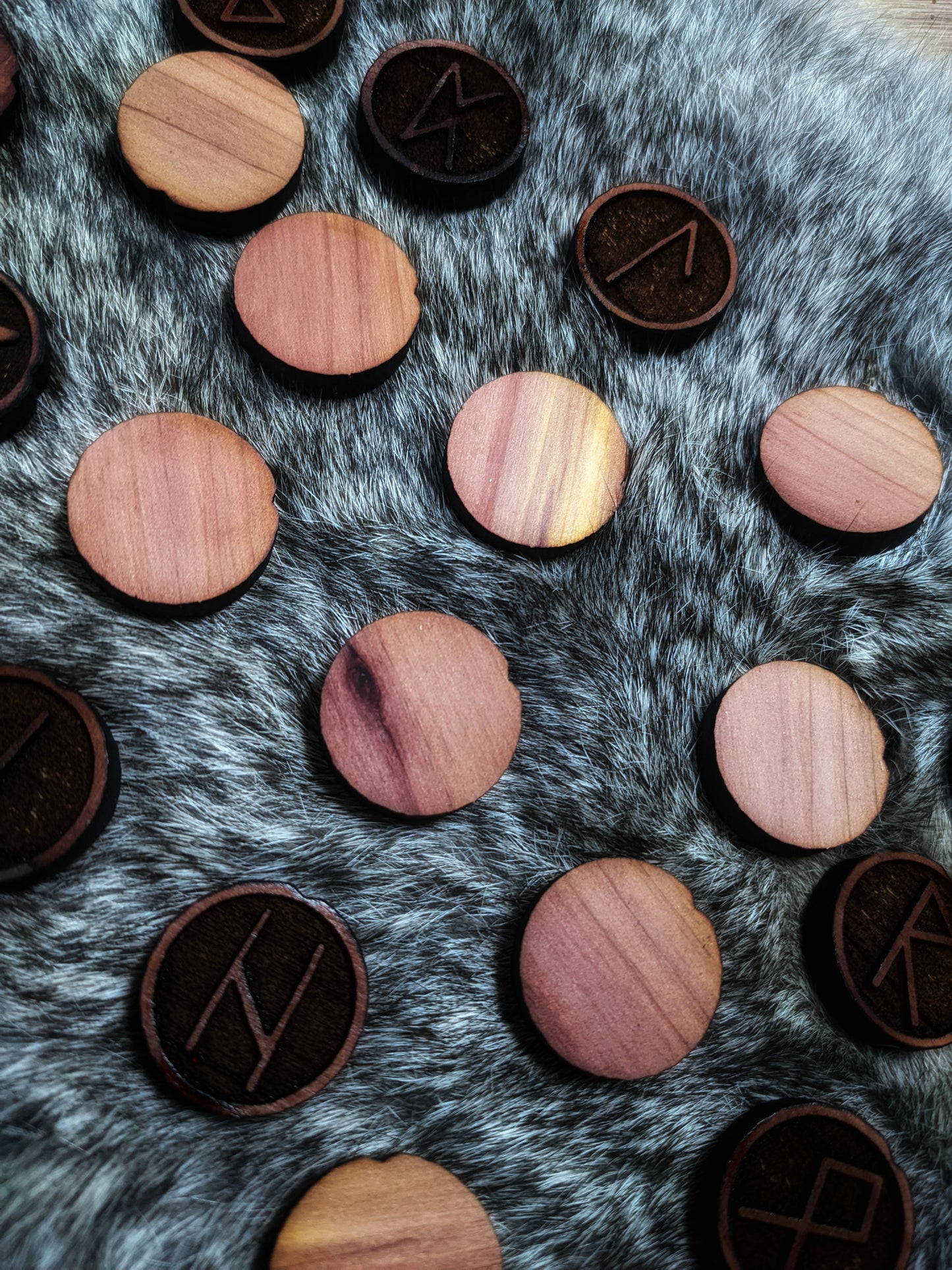 Elder Futhark Rune Set For Blind or Visually Impaired | Raised Rune Set | 24 Tactile Cedar Runes