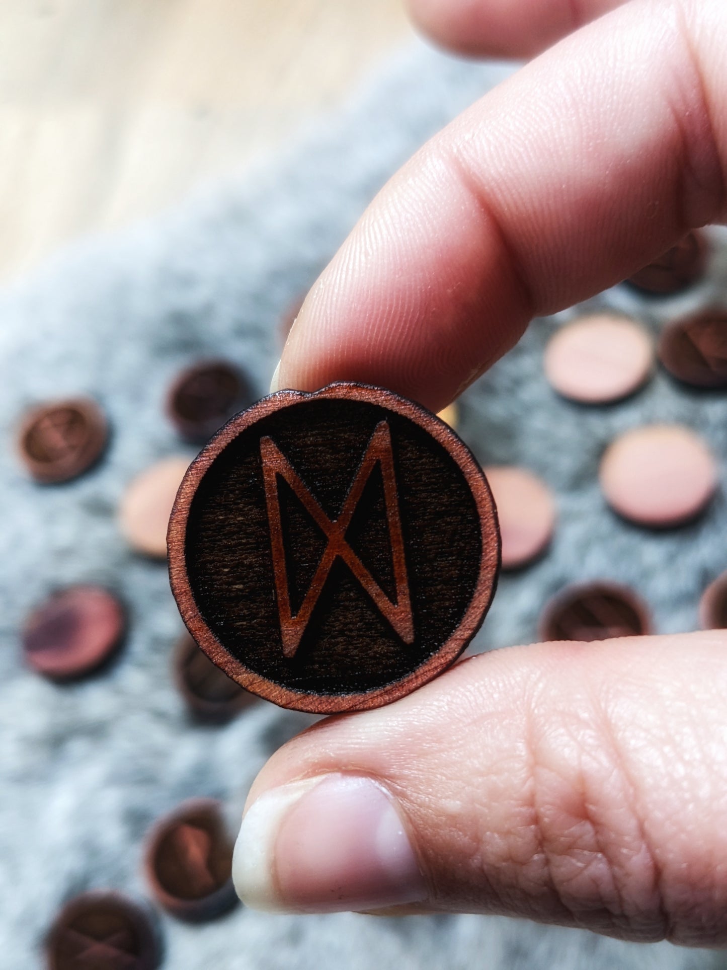 Elder Futhark Rune Set For Blind or Visually Impaired | Raised Rune Set | 24 Tactile Cedar Runes