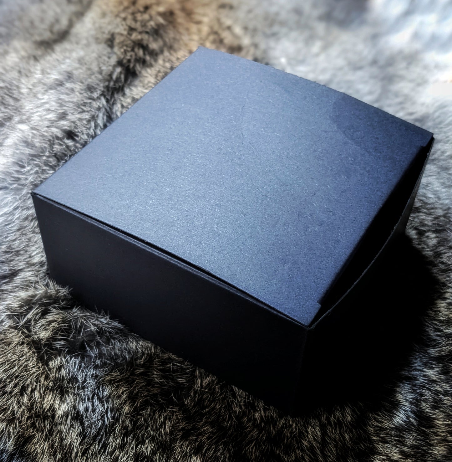 Gift Box | Icelandic Ritual Salt | Birch Wood Elder Futhark Rune Candleholder | 3 Hour Black Tealight | Engraved Mountain Spirit Matches