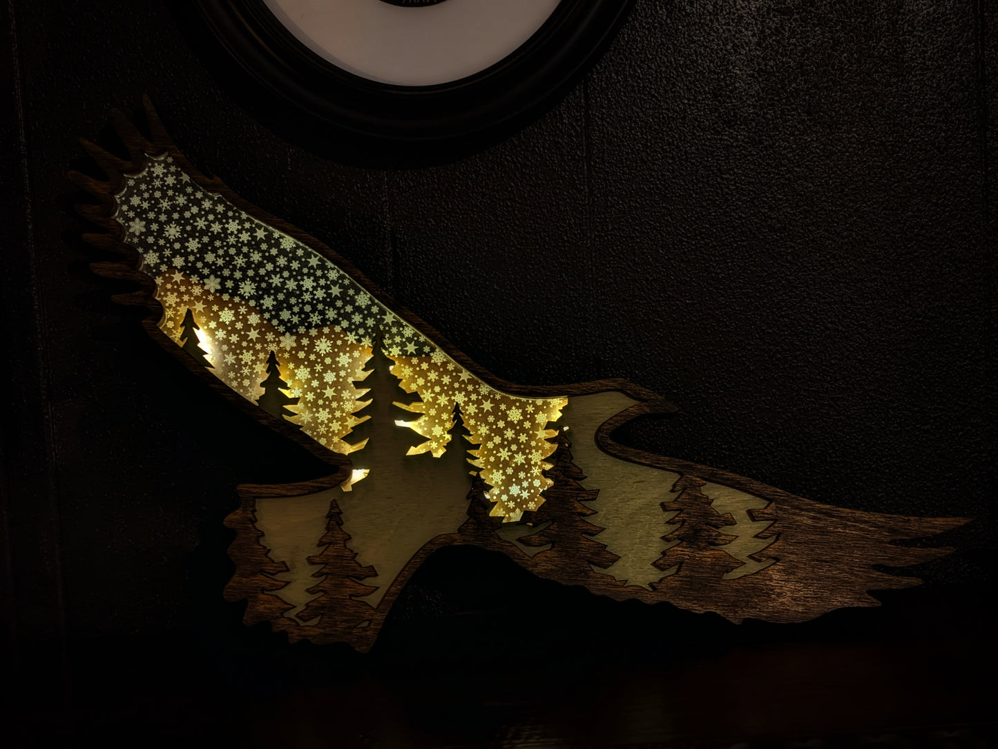 18in Lighted Yule Raven Wall or Mantle Decor