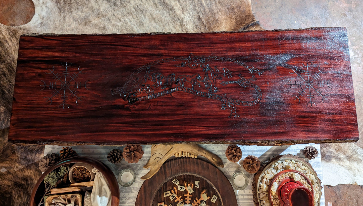 Ramsund Carving Sigurð Fáfnir Victory Aegishjalmur Runestone Table