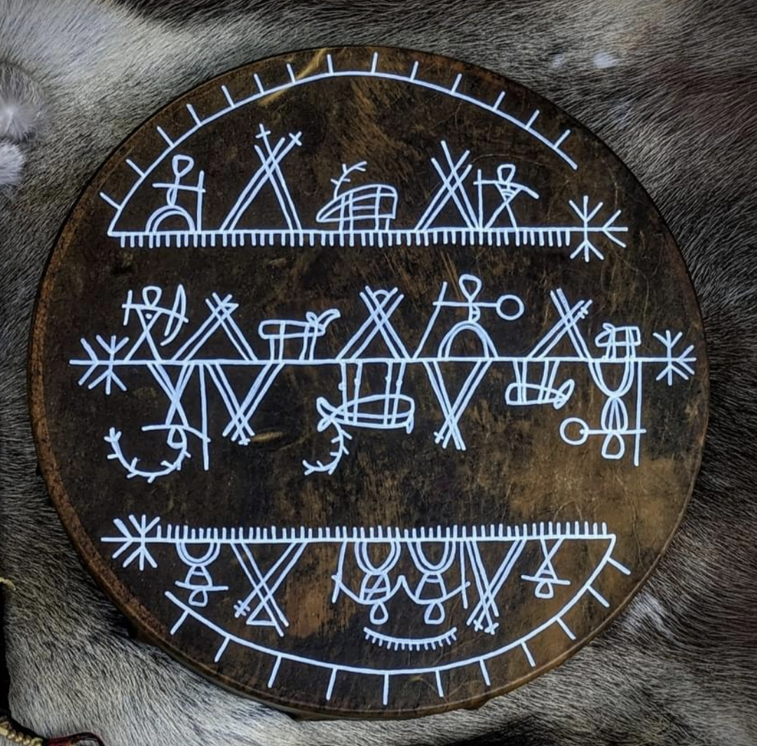 20 Inch Painted Horse Hide Drum | Deep Tone | Maple Frame