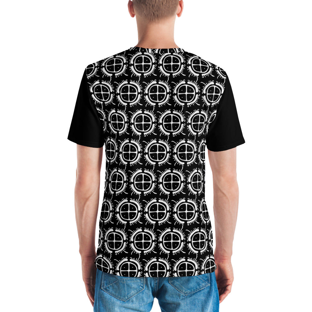 All Over Print Viking Sunwheel Ships Primitive Norse Art Black T-Shirt Unisex