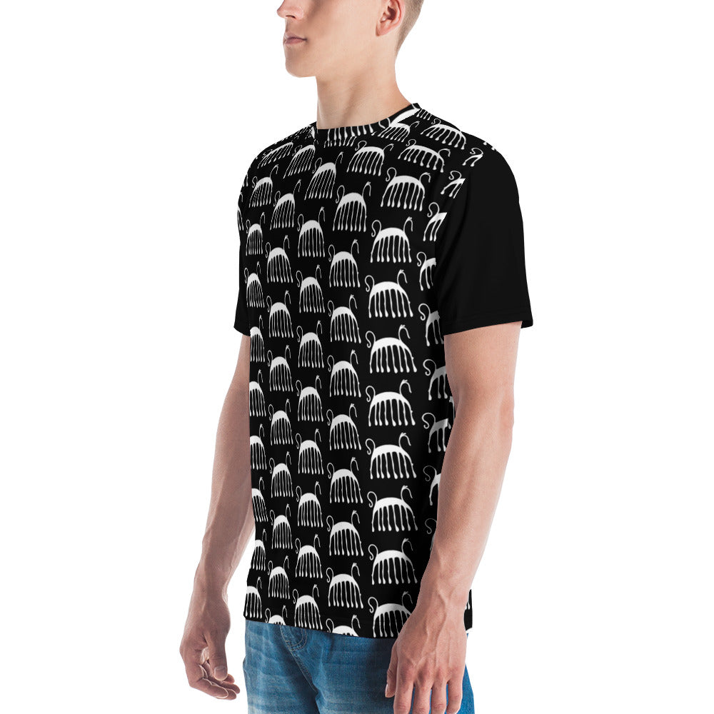 All Over Sleipnir Odin's 8 Legged Horse Primitive Norse Art Black T-Shirt Unisex