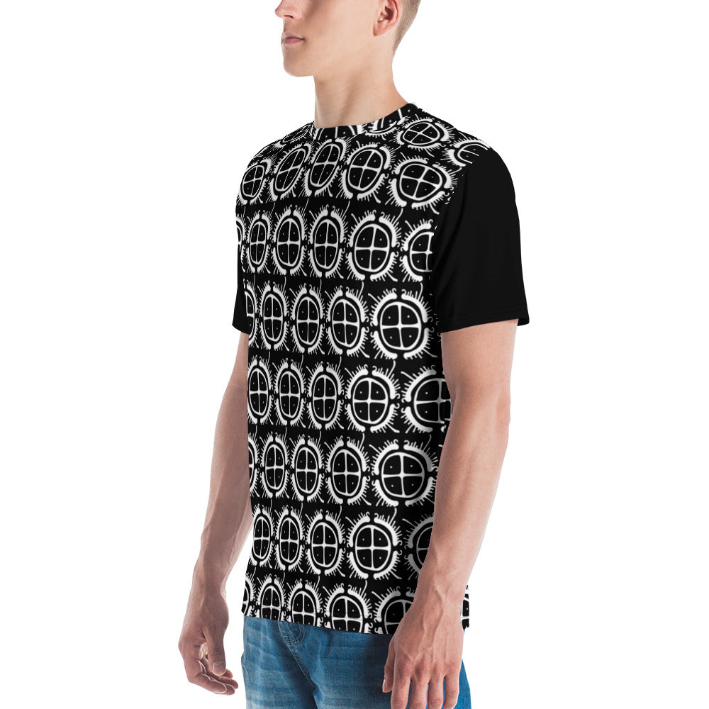All Over Print Viking Sunwheel Ships Primitive Norse Art Black T-Shirt Unisex