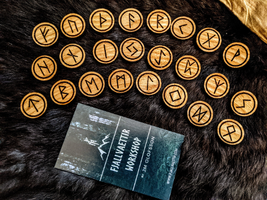Black Ash Yggdrasil Rune Set of 24 Elder Futhark Old Norse Wood