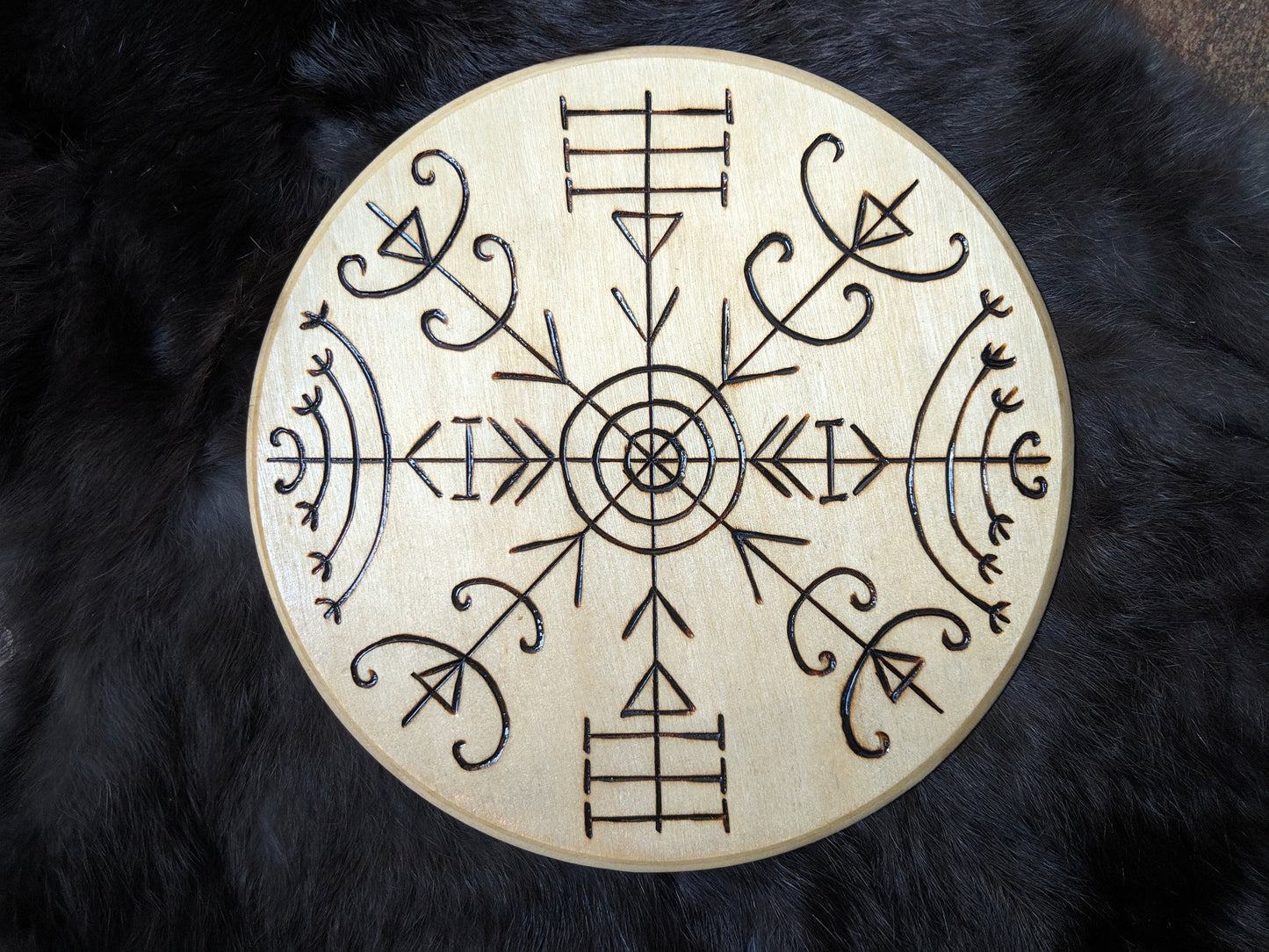 Veldismagn Icelandic Magic Stave Heathen Asatru Altar Plate Safe Travels Protection Witchcraft h