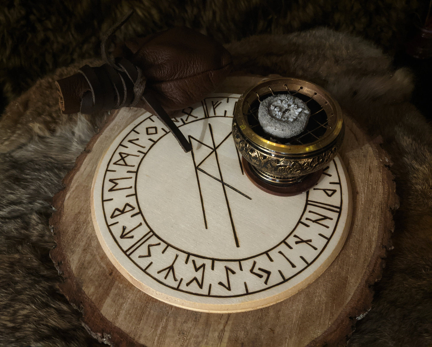 Eir Healing Norse Goddess Asatru Heathen Altar Plate Wood Decor