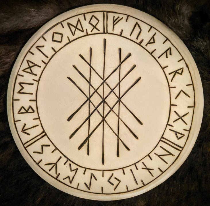 Web Of Wyrd Asatru Heathen Altar Plate Wood Decor