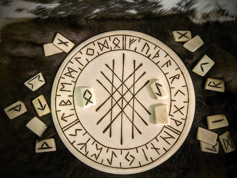 Web Of Wyrd Asatru Heathen Altar Plate Wood Decor
