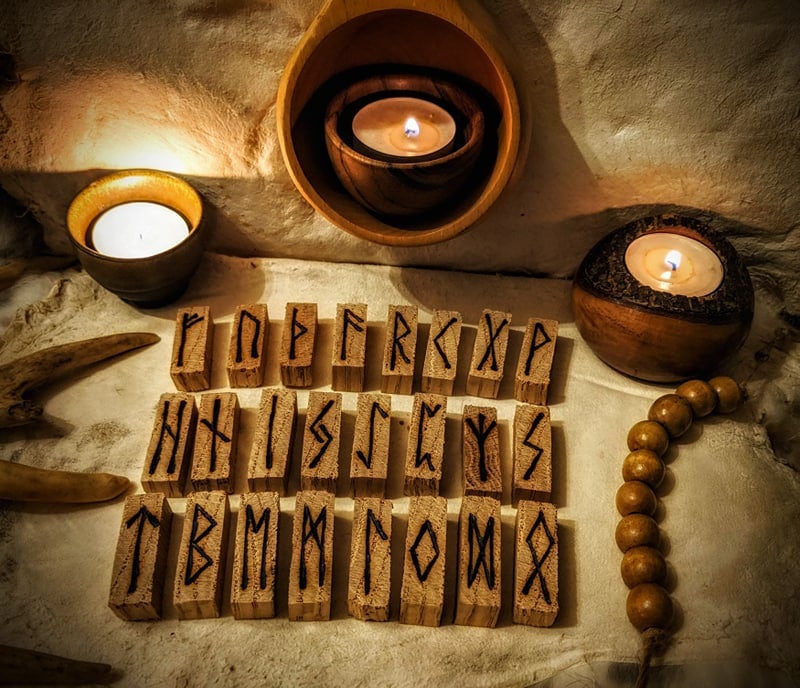 Oak Rune Sticks Rune Set Elder Futhark Wood